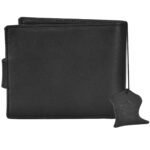 Walrus Black Color Premium Genuine Leather Bi Fold Bi Fold Men Wallet