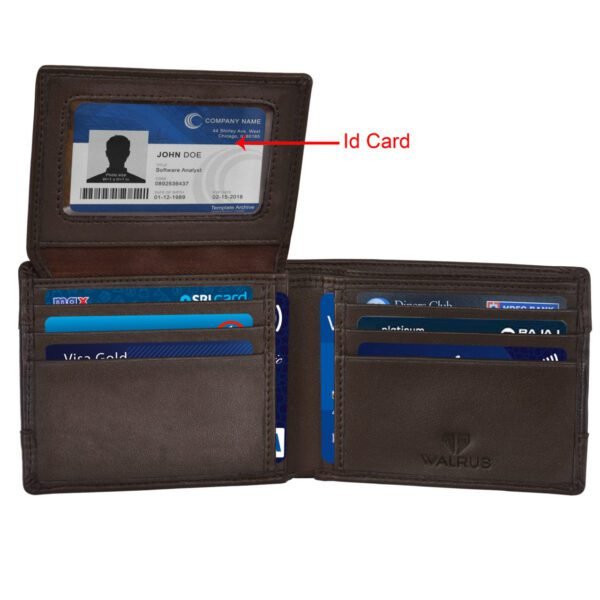 Walrus Brown Color Nature Friendly Vegan Leather Bi Fold Bi Fold Men Wallet