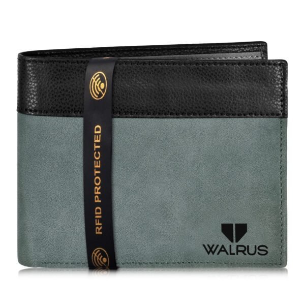 Walrus Zeus Grey Nature Friendly Vegan Leather Bi Fold Men Wallet