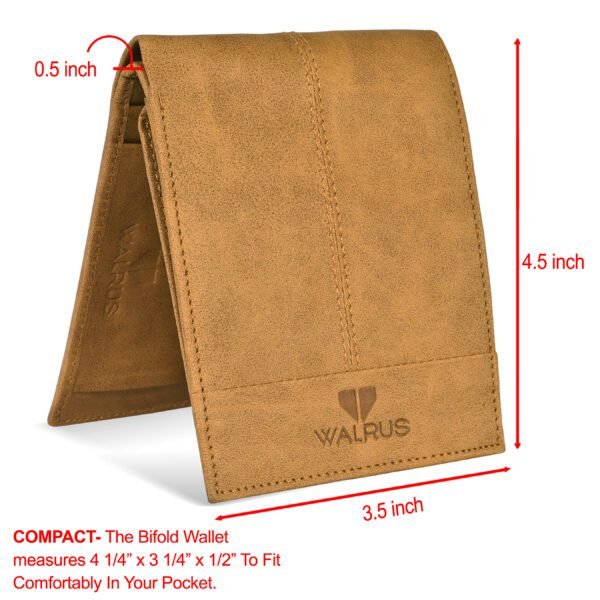 Walrus Hyde II Beige Nature Friendly Vegan Leather Bi Fold Men Wallet