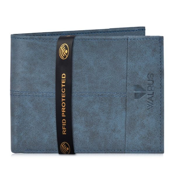 Walrus Hyde III Blue Nature Friendly Vegan Leather Bi Fold Men Wallet