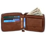 Walrus Zipper IV Brown Nature Friendly Vegan Leather Zipper Men Wallet