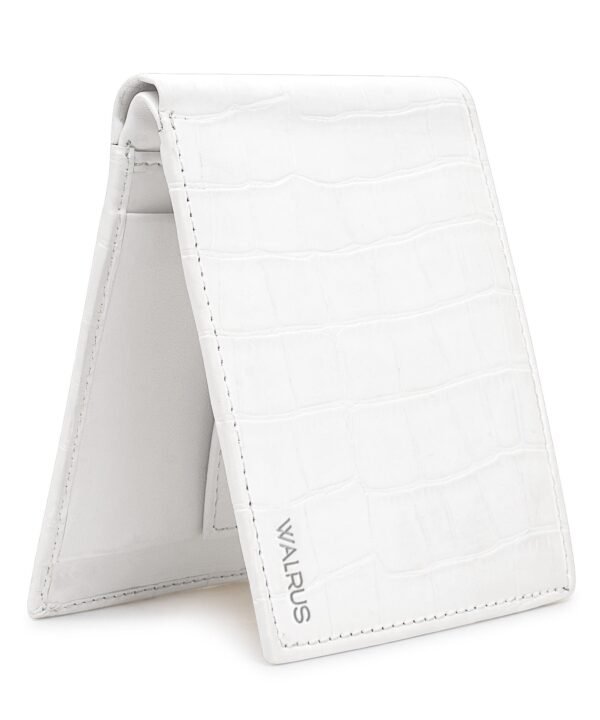 Walrus White Color Nature Friendly Vegan Leather Bi Fold Bi Fold Men Wallet