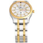 Walrus Silver Dial Analog Day Date Function Metal Chain Wrist Watch For Men With PUSH Button Lock