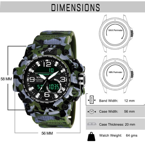 Walrus Green Analog Digital Wrist Watch For Men