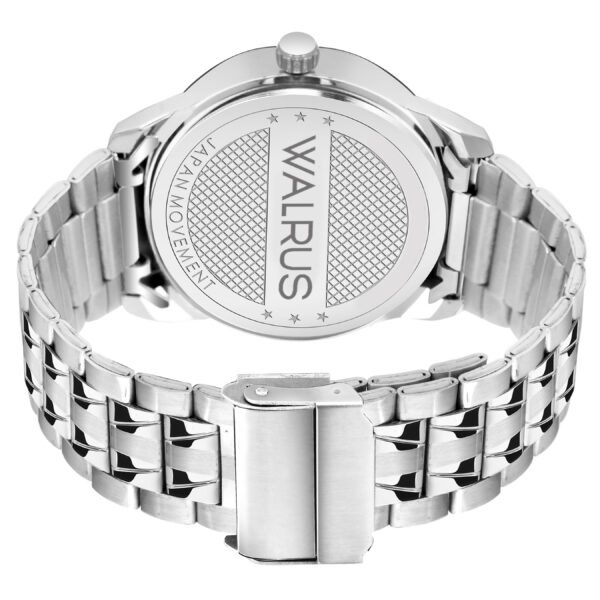 Walrus Essential Series White Dial Men Metallic Wristwatch With Day & Date Function
