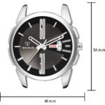 Walrus Black Dial Analog Day Date Function Metal Chain Wrist Watch For Men With PUSH Button Lock