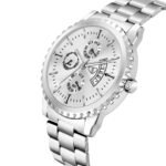 Walrus E Series Silver Dial Wrist Watch For Men With Day Date Function & Artificial Chronograph Display
