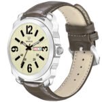 Walrus White Dial Analog Day Date Function Leather Strap Wrist Watch For Men