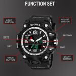 Walrus Silver Analog Digital Wrist Watch For Men