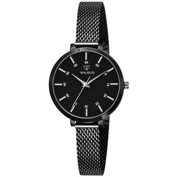 Walrus Black Dial Analog Alloy Strap Wrist Watch For Women
