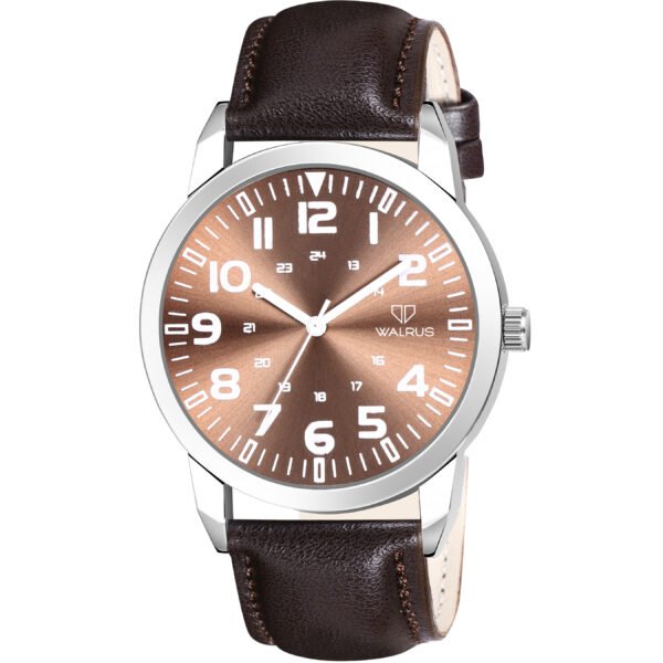 Walrus Brown Dial Analog Leather Strap Wrist Watch For Men