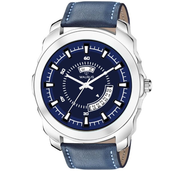 Walrus Maverick XVIII Series Blue Dial Day & Date Function Wrist Watch For Men
