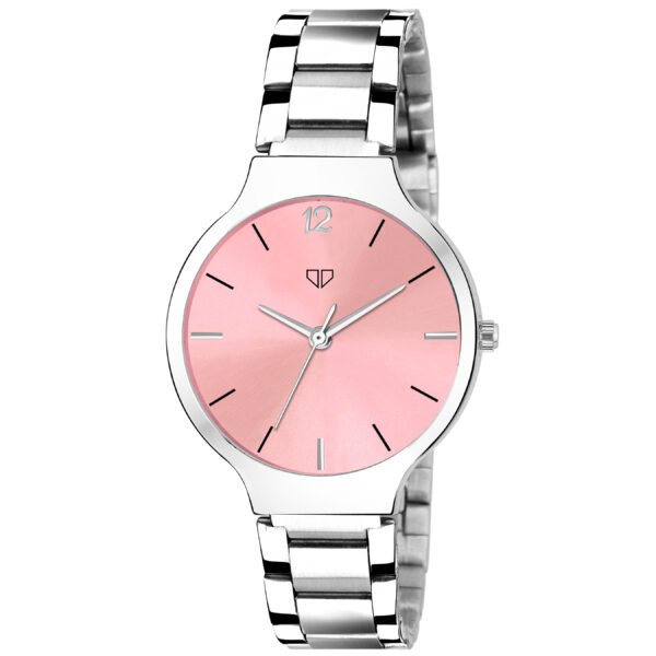 Walrus Alice IX Series Pink Dial Metallic Wrist Watch For Women