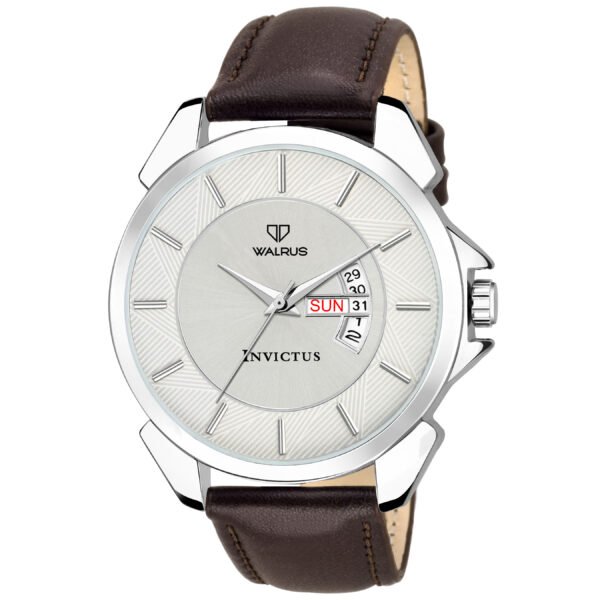 Walrus Invictus X Series White Dial Wrist Watch For Men With Day & Date Function