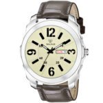 Walrus White Dial Analog Day Date Function Leather Strap Wrist Watch For Men