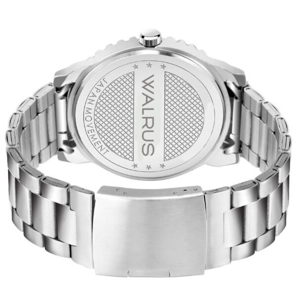 Walrus E Series Silver Dial Wrist Watch For Men With Day Date Function & Artificial Chronograph Display