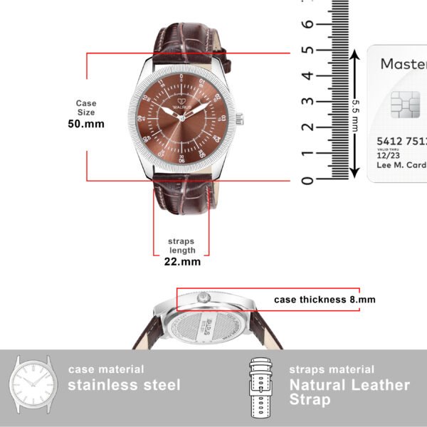Walrus Brown Dial Analog Leather Strap Wrist Watch For Men