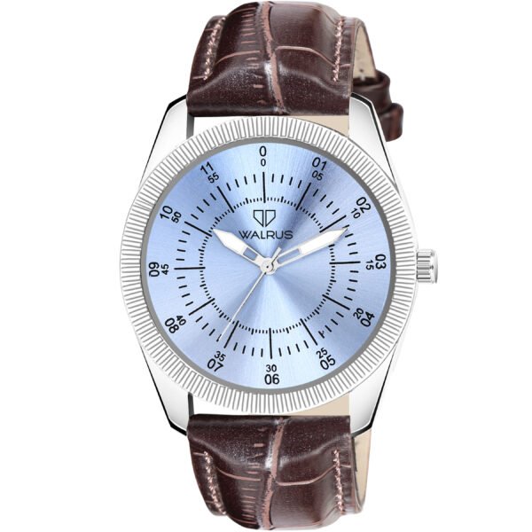 Walrus Blue Dial Analog Leather Strap Wrist Watch For Men