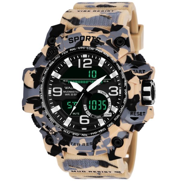 Walrus Gold Analog Digital Wrist Watch For Men