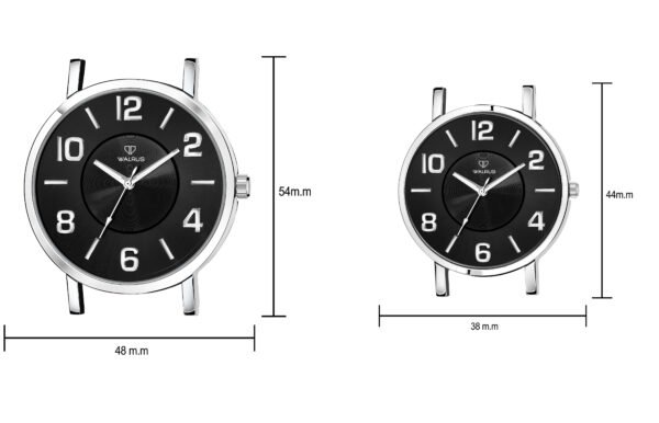 Walrus Black Dial Analog Leather Strap Wrist Watch For Couple