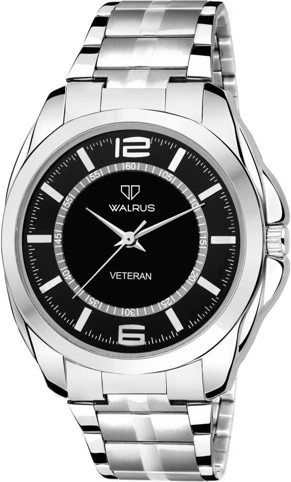 Walrus Black Dial Analog Metal Chain Wrist Watch For Men