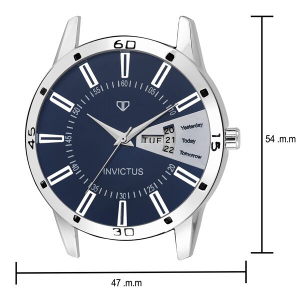 Walrus Essential Series Blue Dial Men Metallic Wristwatch With Day & Date Function