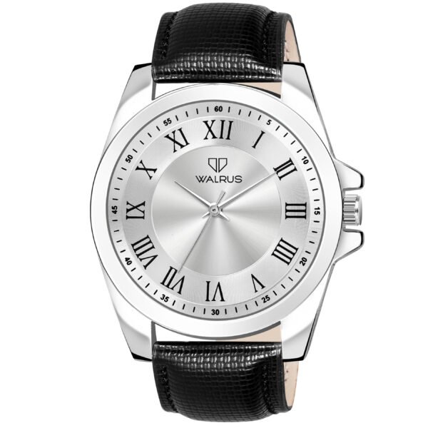 Walrus White Dial Analog Leather Strap Wrist Watch For Men