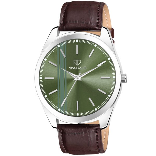 Walrus Green Dial Analog Leather Strap Wrist Watch For Men