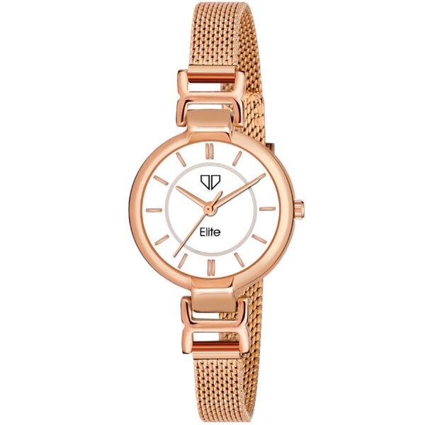 Walrus White Dial Analog Metal Chain Wrist Watch For Women