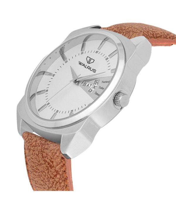 Walrus Invictus II Series White Dial Wrist Watch For Men With Day & Date Function