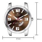 Walrus Brown Dial Analog Day Date Function Metal Chain Wrist Watch For Men