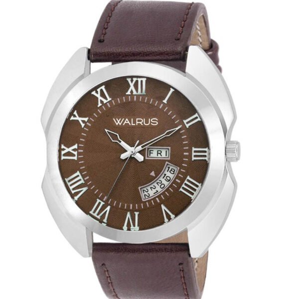 Walrus Invictus VII Series Brown Dial Wrist Watch For Men With Day & Date Function