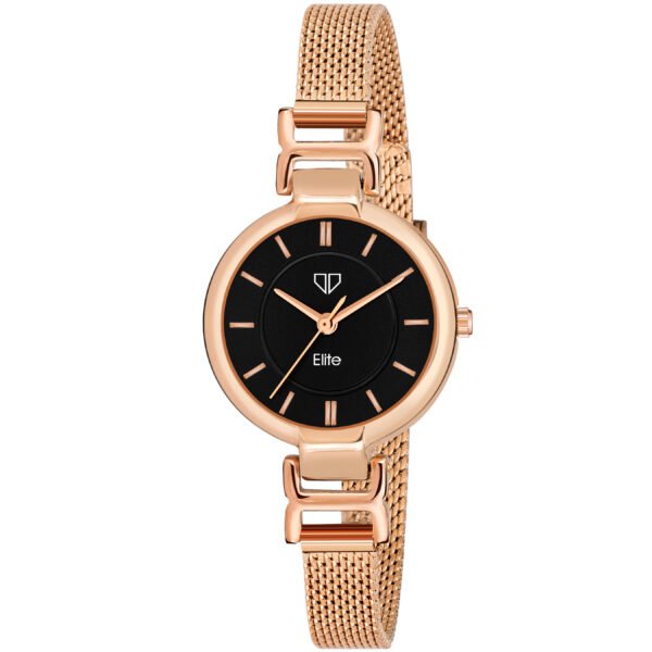 Walrus Black Dial Analog Metal Chain Wrist Watch For Women