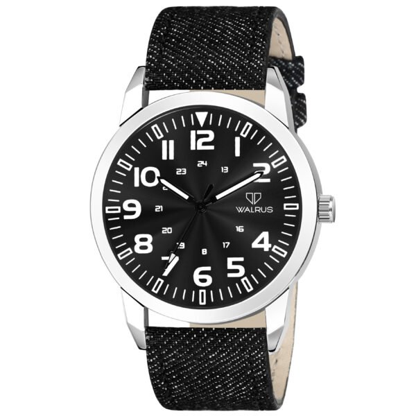 Walrus Black Dial Analog Leather Strap Wrist Watch For Men