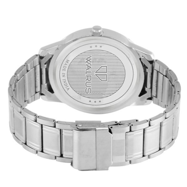 Walrus Essential Series Blue Dial Men Metallic Wristwatch With Day & Date Function