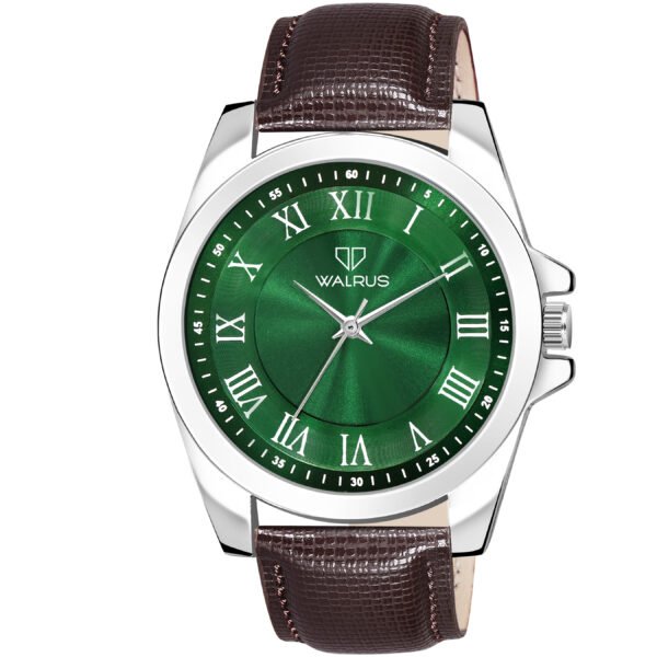 Walrus Green Dial Analog Leather Strap Wrist Watch For Men