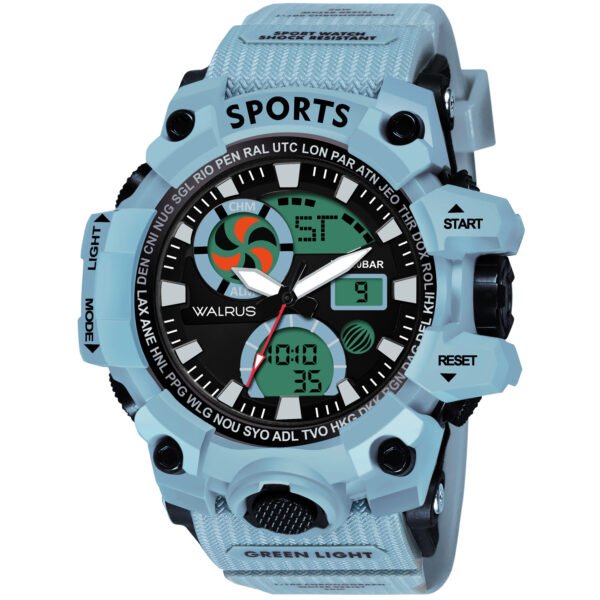 Walrus Blue Analog Digital Wrist Watch For Men
