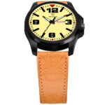 Walrus White Dial Analog Day Date Function Leather Strap Wrist Watch For Men