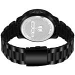 Walrus Black Dial Analog Day Date Function Metal Chain Wrist Watch For Men With PUSH Button Lock