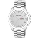 Walrus Maverick Silver Dial Dull Finish Wrist Watch For Men With Day Date Function & Push Button Lock