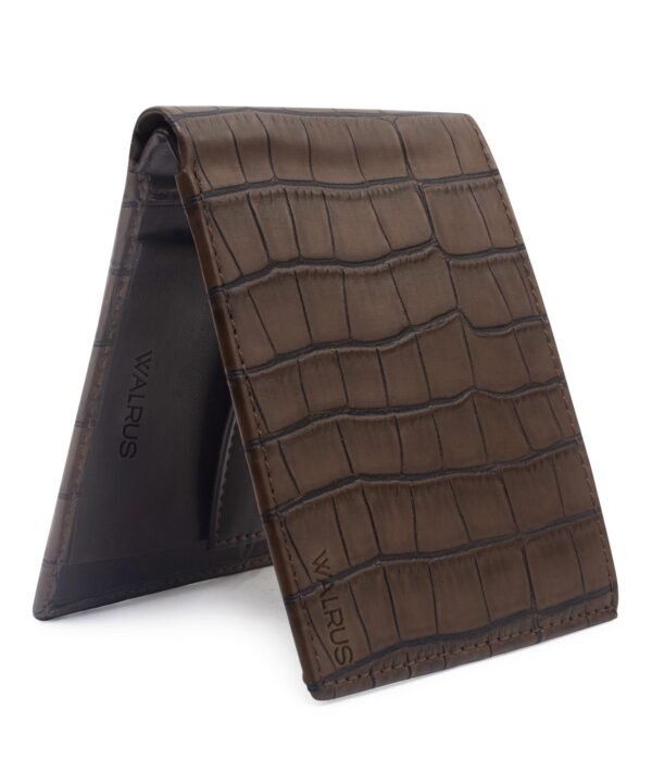 Walrus Brown Color Nature Friendly Vegan Leather Bi Fold Bi Fold Men Wallet